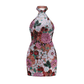 Date Night Mini Bodycon Sequin Glam Halter Neck Floral Embroidery Backless Dress - MYTHSIS