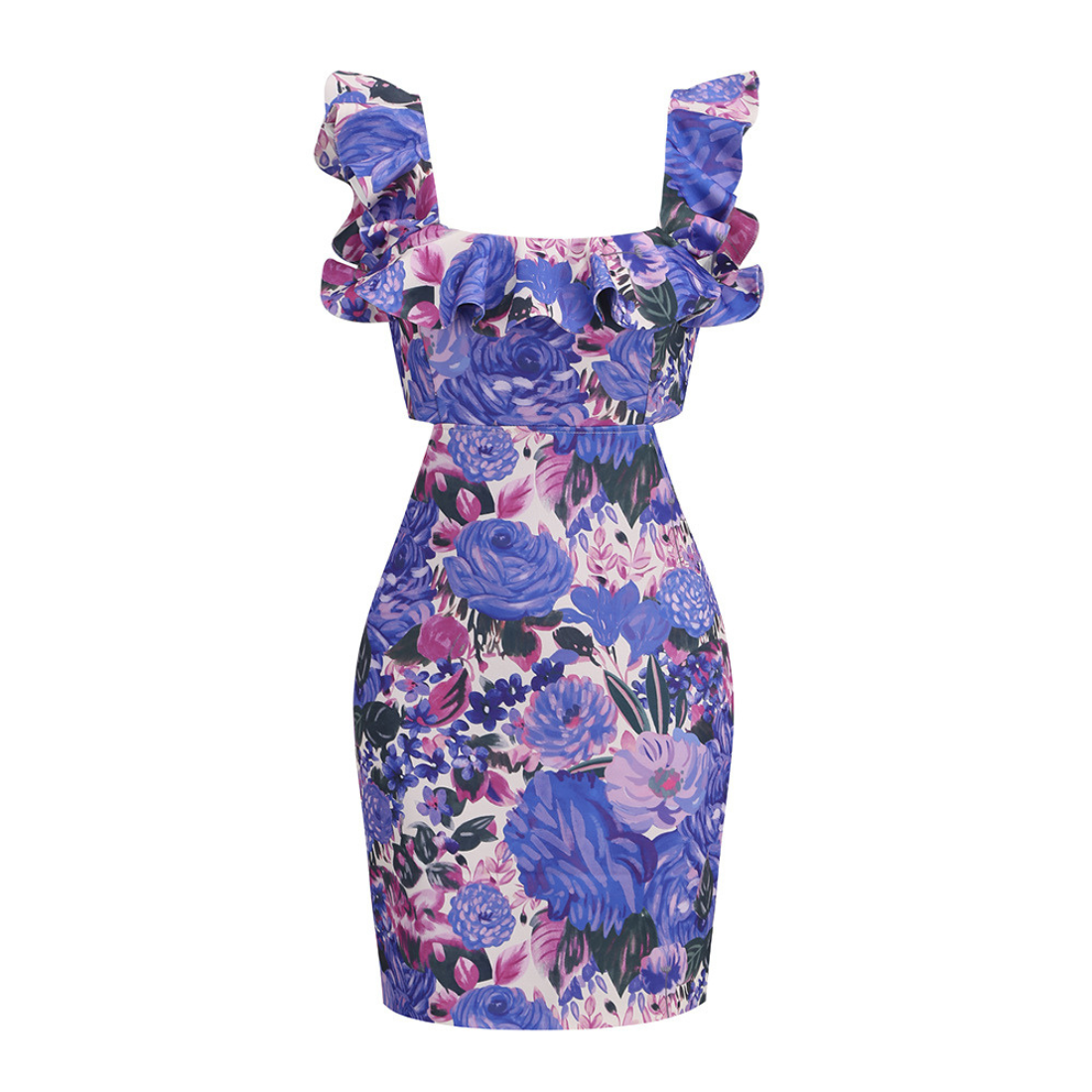Date Night  Mini Bodycon Polyester Elegant Floral print Dress - MYTHSIS