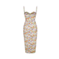 Vacation Midi Mermaid Polyester Sexy Spaghetti Strap Floral Print Slit Dress - MYTHSIS