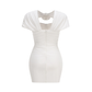 Date Night Mini Bodycon Mesh Sexy 3D Floral Cutout Sleeveless Dress - MYTHSIS
