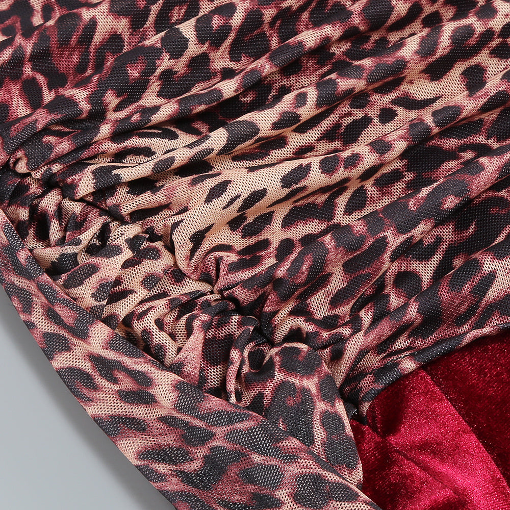 Wholesale Women's Leopard-Print Strapless Bodycon Mini Dress