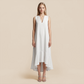 Casual Everyday Maxi A-Line Polyester Simple Deep V-Neck Asymmetric Dress - MYTHSIS
