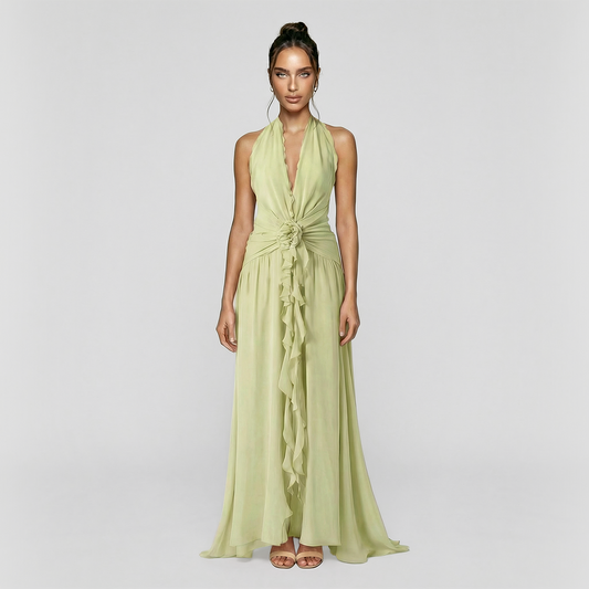 Sexy V-neck sleeveless Maxi dress