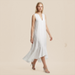 Casual Everyday Maxi A-Line Polyester Simple Deep V-Neck Asymmetric Dress - MYTHSIS