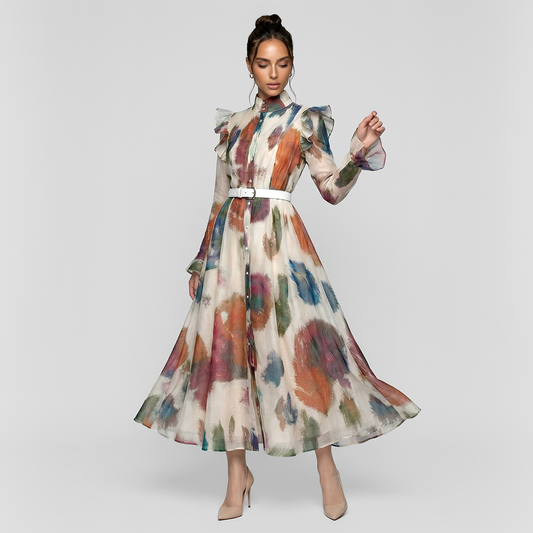 Floral loose vacation style jumpsuit maxi  dress