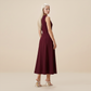 Casual Everyday Maxi A-Line Polyester Chic Round Neck Ruched Sleeveless Dress - MYTHSIS