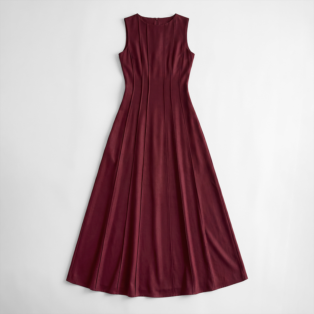 Casual Everyday Maxi A-Line Polyester Chic Round Neck Ruched Sleeveless Dress - MYTHSIS