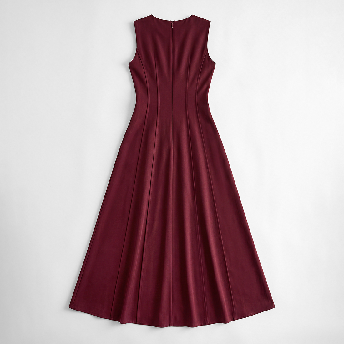 Casual Everyday Maxi A-Line Polyester Chic Round Neck Ruched Sleeveless Dress - MYTHSIS
