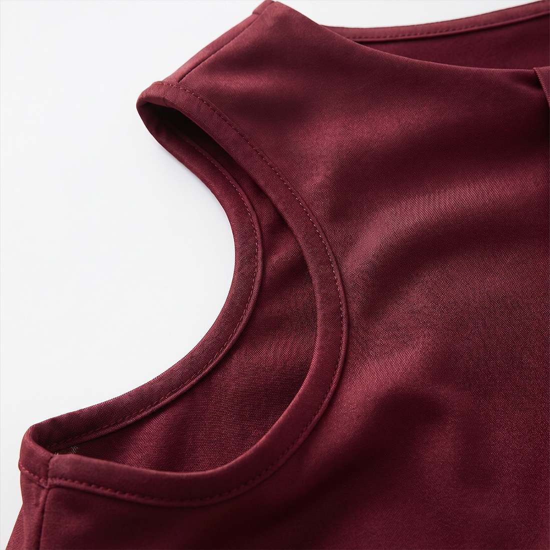 Casual Everyday Maxi A-Line Polyester Chic Round Neck Ruched Sleeveless Dress - MYTHSIS