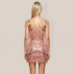 【Party & Event】 Mini Sheath Polyester Glam Straight Neck Sequin Fringe Dress - MYTHSIS