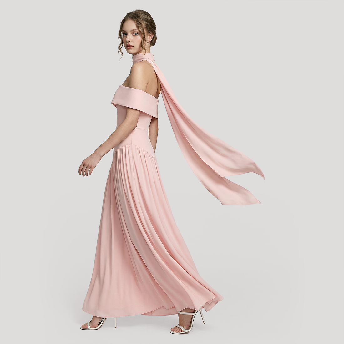 Formal Evening Maxi A-Line Polyester Elegant Dress - MYTHSIS