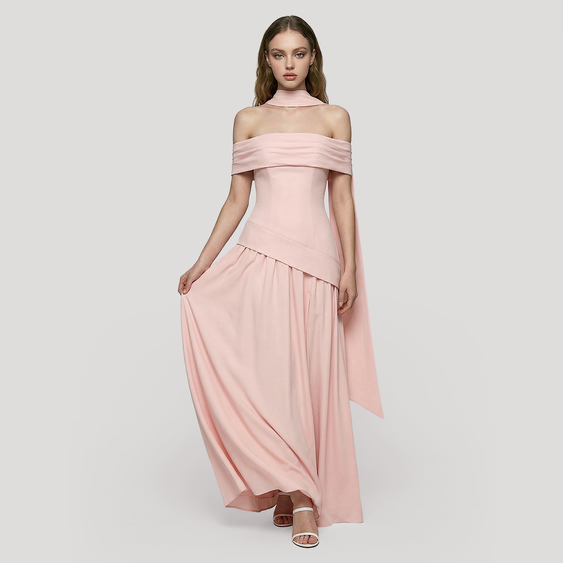 Formal Evening Maxi A-Line Polyester Elegant Dress - MYTHSIS