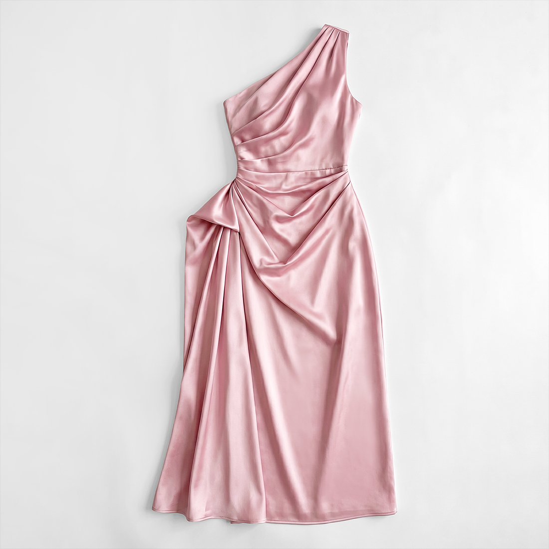Formal Evening Maxi Sheath Satin Glam Off-Shoulder Solid High Waist Dress - MYTHSIS