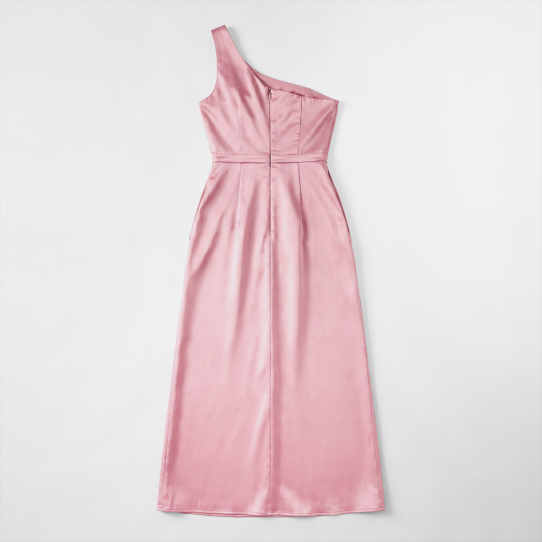 Formal Evening Maxi Sheath Satin Glam Off-Shoulder Solid High Waist Dress - MYTHSIS