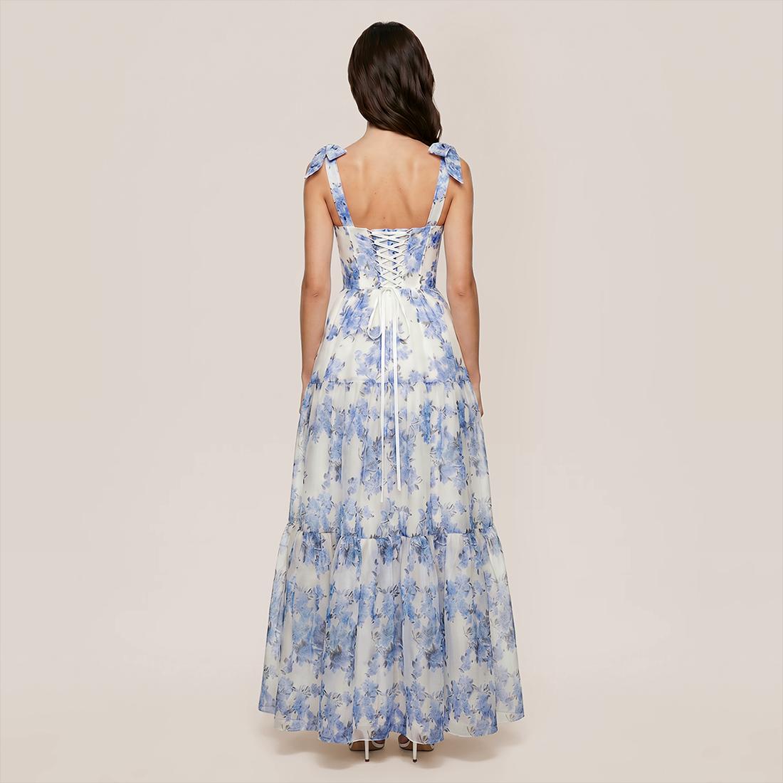 Wedding Guest Maxi A-Line Organza Floral Romantic Dress - MYTHSIS