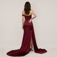 Formal Evening Maxi Fit & Flare Sequin Glam Spaghetti Strap Slit Dress - MYTHSIS