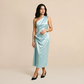 Formal Evening Maxi Sheath Satin Glam Off-Shoulder Solid High Waist Dress - MYTHSIS