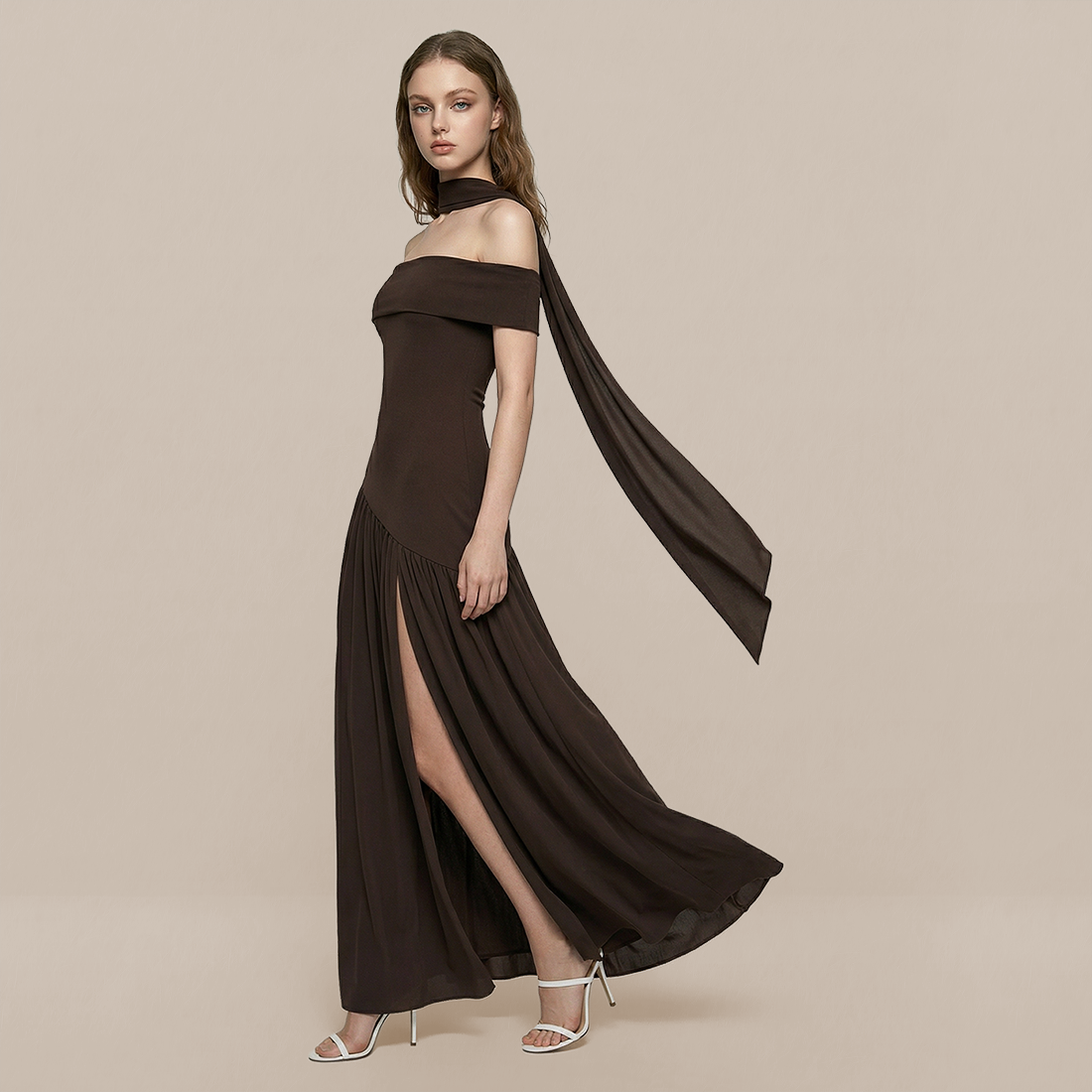 Formal Evening Maxi A-Line Polyester Elegant Dress - MYTHSIS