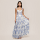 Wedding Guest Maxi A-Line Organza Floral Romantic Dress - MYTHSIS