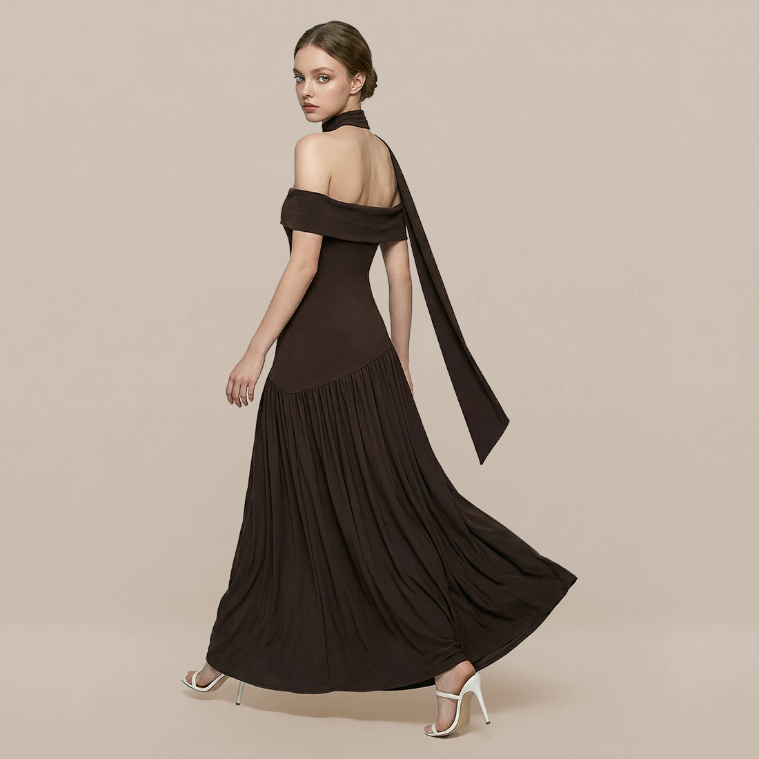 Formal Evening Maxi A-Line Polyester Elegant Dress - MYTHSIS