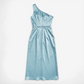 Formal Evening Maxi Sheath Satin Glam Off-Shoulder Solid High Waist Dress - MYTHSIS