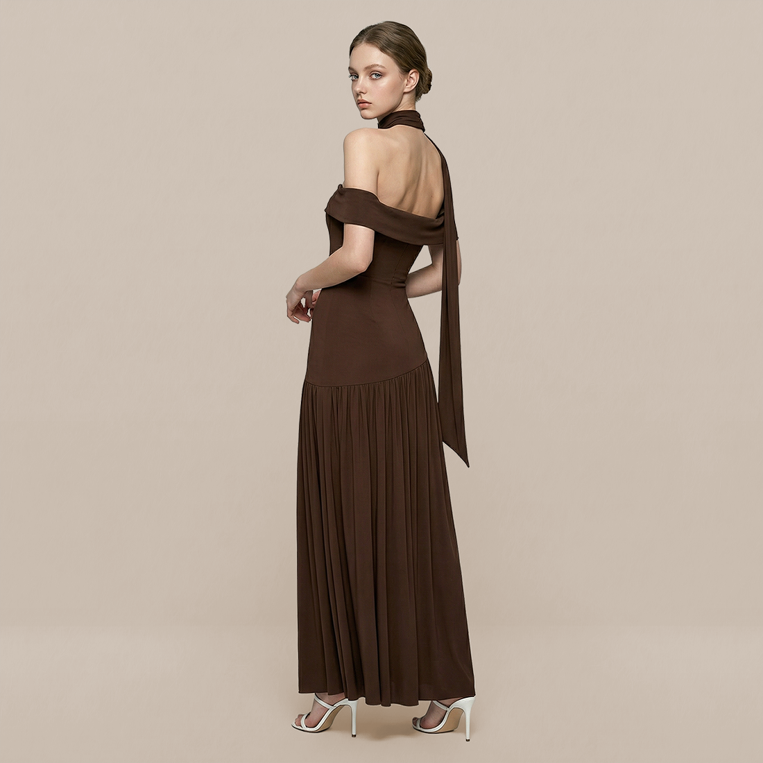 Formal Evening Maxi A-Line Polyester Elegant Dress - MYTHSIS