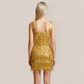 【Party & Event】 Mini Sheath Polyester Glam Straight Neck Sequin Fringe Dress - MYTHSIS