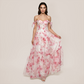 Wedding Guest Maxi A-Line Organza Floral Romantic Dress - MYTHSIS