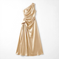 Formal Evening Maxi Sheath Satin Glam Off-Shoulder Solid High Waist Dress - MYTHSIS