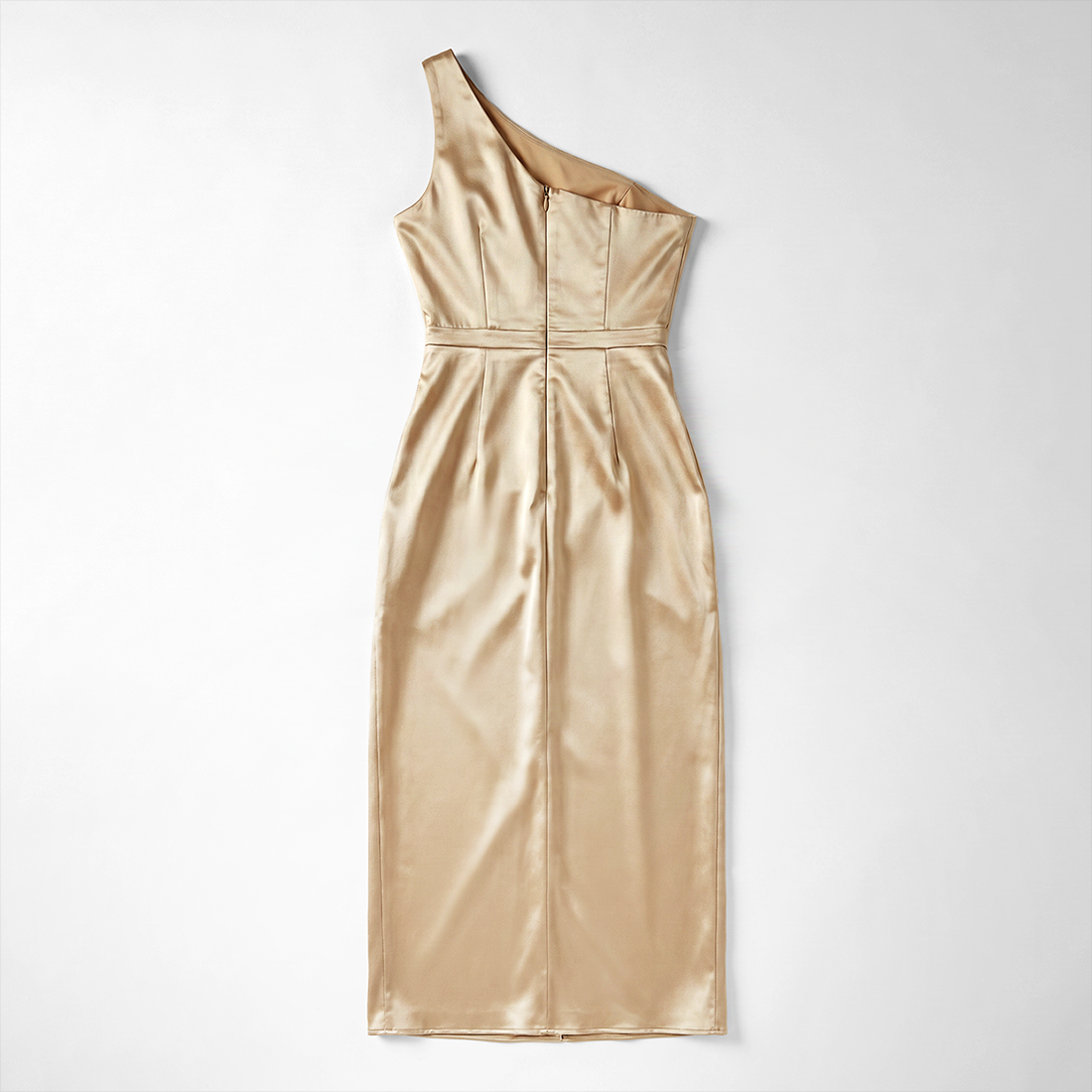 Formal Evening Maxi Sheath Satin Glam Off-Shoulder Solid High Waist Dress - MYTHSIS
