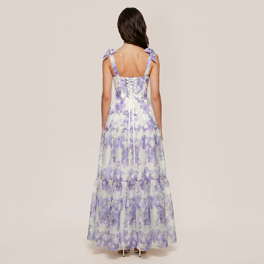 Wedding Guest Maxi A-Line Organza Floral Romantic Dress - MYTHSIS