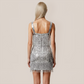 【Party & Event】 Mini Sheath Polyester Glam Straight Neck Sequin Fringe Dress - MYTHSIS