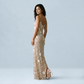 Formal Evening Maxi Sheath Polyester Glam Spaghetti Strap Sequin Mermaid Dress - MYTHSIS