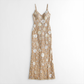 Formal Evening Maxi Sheath Polyester Glam Spaghetti Strap Sequin Mermaid Dress - MYTHSIS
