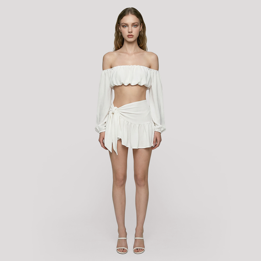 Vacation Mini A-Line Boho Cotton Two-Piece Set - MYTHSIS