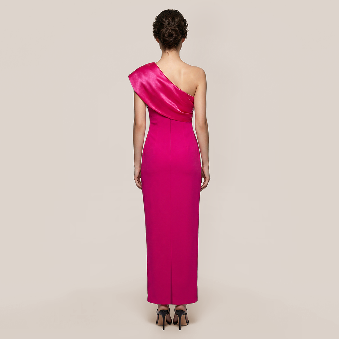 Formal Evening Maxi Bodycon Polyester Glam One-Shoulder Rhinestone Bandage Dress - MYTHSIS