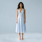 Graduation & Prom Midi A-Line Polyester Glam Halter Neck Jacquard Backless Dress - MYTHSIS