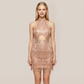 【Party & Event】 Mini A-Line Polyester Glam Round Neck Sequin Fringe Dress - MYTHSIS