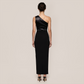 Formal Evening Maxi Bodycon Polyester Glam One-Shoulder Rhinestone Bandage Dress - MYTHSIS