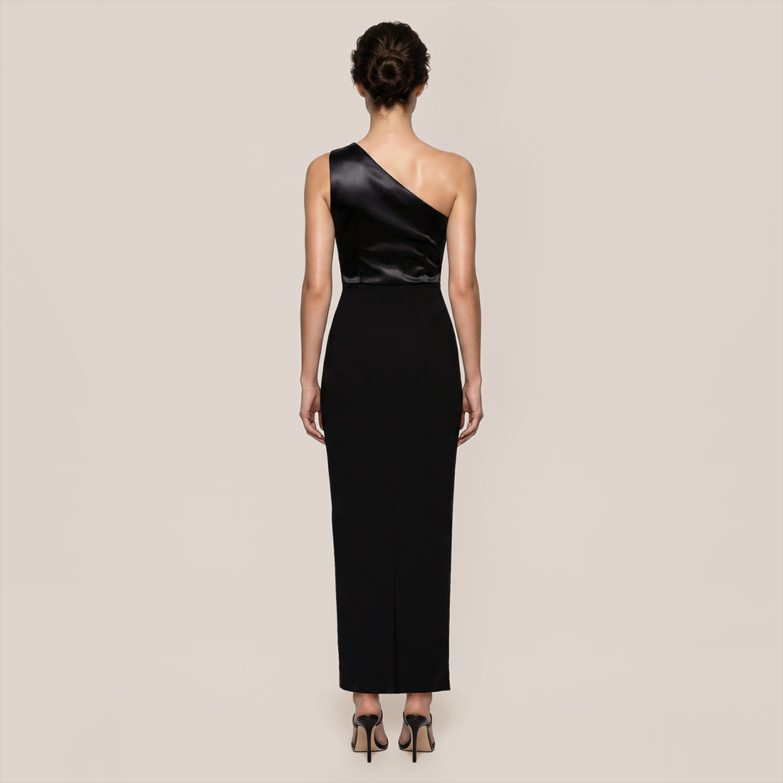 Formal Evening Maxi Bodycon Polyester Glam One-Shoulder Rhinestone Bandage Dress - MYTHSIS