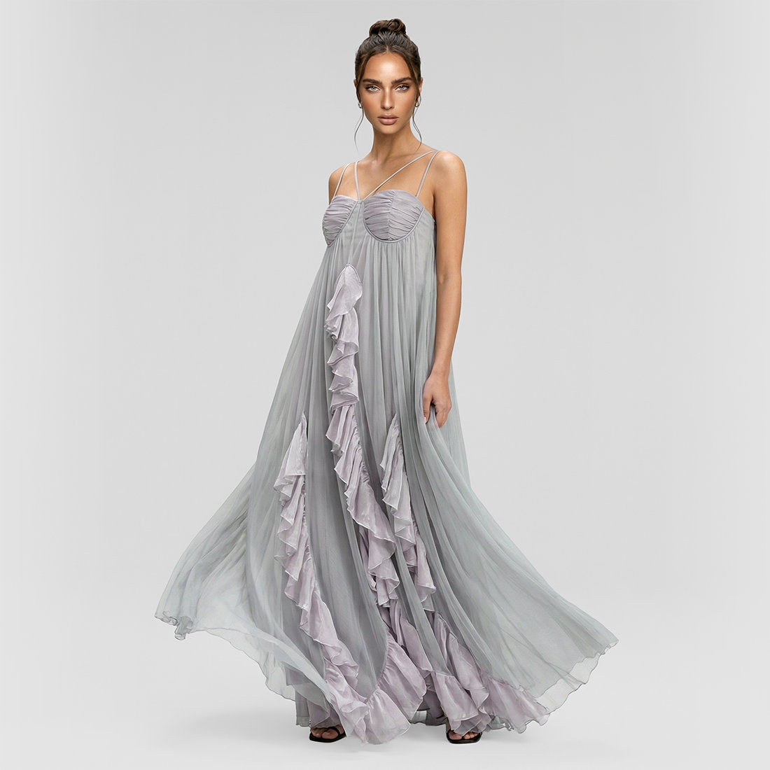 Vacation Maxi A-Line Chiffon Boho Solid Asymmetric Dress - Wholesale Dresses Low MOQ - MYTHSIS