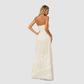 【Party & Event】 Maxi Sheath Polyester Spandex Sexy Strapless Rhinestone Mesh Spliced Dress - MYTHSIS