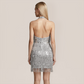 【Party & Event】 Mini A-Line Polyester Glam Round Neck Sequin Fringe Dress - MYTHSIS
