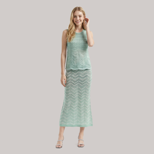 Casual Everyday Maxi Shift Knit Striped Elegant Dress - MYTHSIS