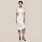 Formal Evening Maxi Bodycon Polyester Elegant 3D Floral Feather Strapless Bandage Dress - MYTHSIS