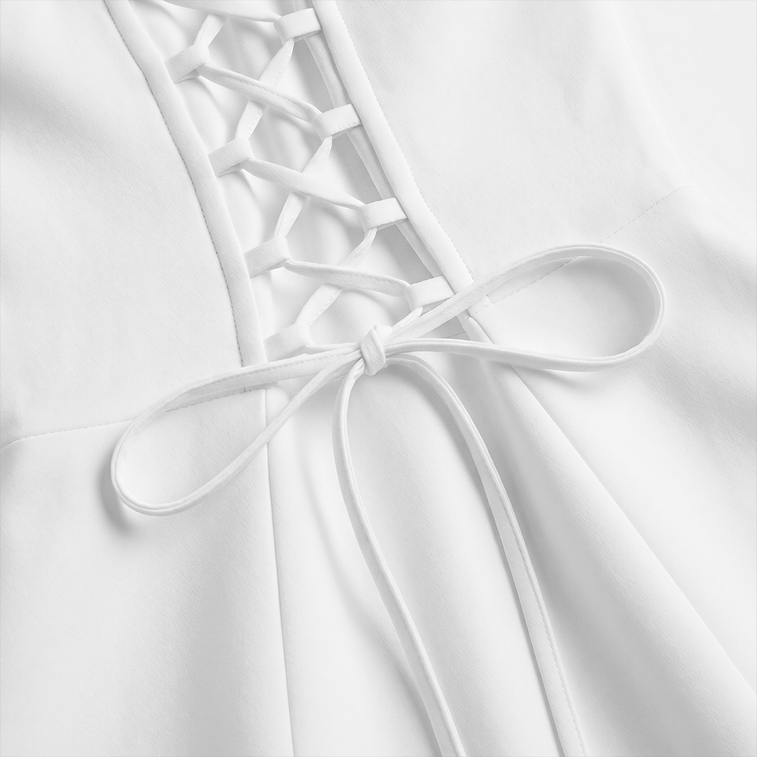 Graduation & Prom Mini Sheath Polyester Sexy Square Neck Tie-Up Spliced Dress - MYTHSIS