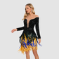 【Party & Event】 Midi Sheath Sequin Polyester Sexy V-Neck Feather Spliced Dress - MYTHSIS