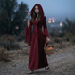 Wholesale Women's Medieval Hooded Witch Costume Long Dress