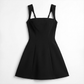 Graduation & Prom Mini Sheath Polyester Sexy Square Neck Tie-Up Spliced Dress - MYTHSIS