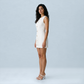 Graduation & Prom Mini Sheath Polyester Chic Round Neck Solid Button Dress - MYTHSIS
